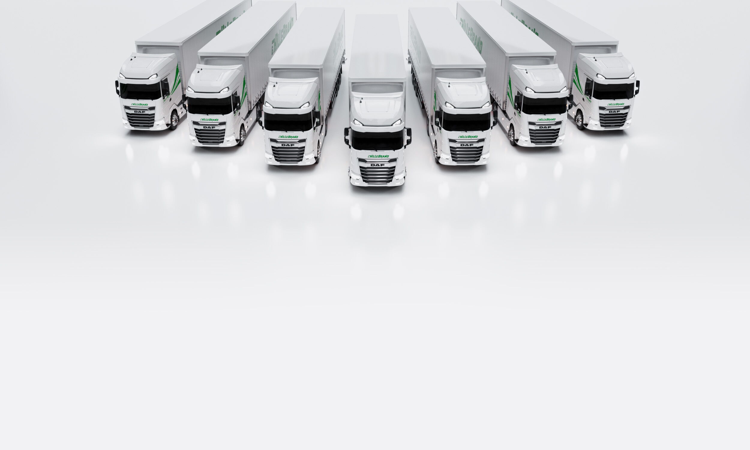 Fuhrpark der Spedition Hillebrand mit modernen Fahrzeugen